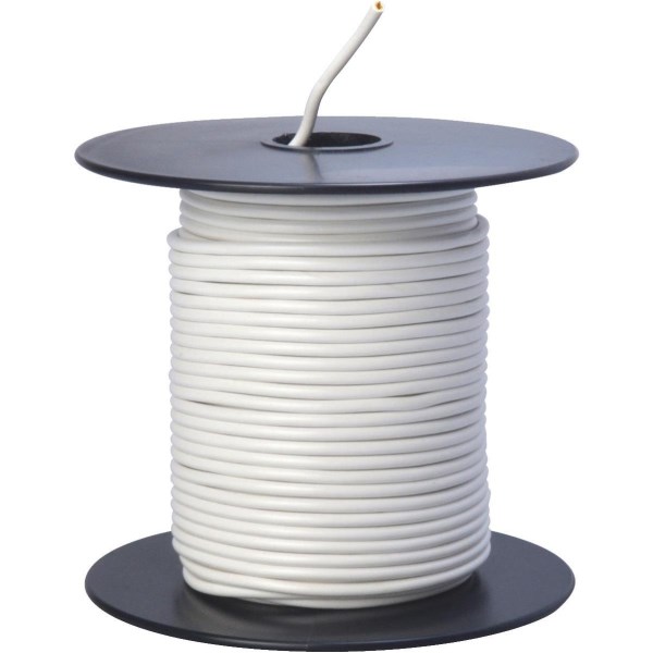 ROAD POWER 100 Ft. 18 Ga. PVC-Coated Primary Wire, White - Iieemm