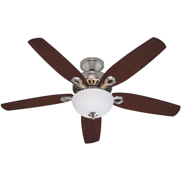 Hunter Builder Deluxe 52 In. Brushed Nickel Ceiling Fan with Light Kit - Iieemm