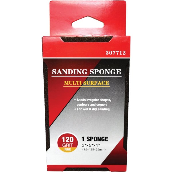 Jumbo All-Purpose 3 In. x 5 In. x 1 In. 120 Grit Fine Sanding Sponge - Iieemm