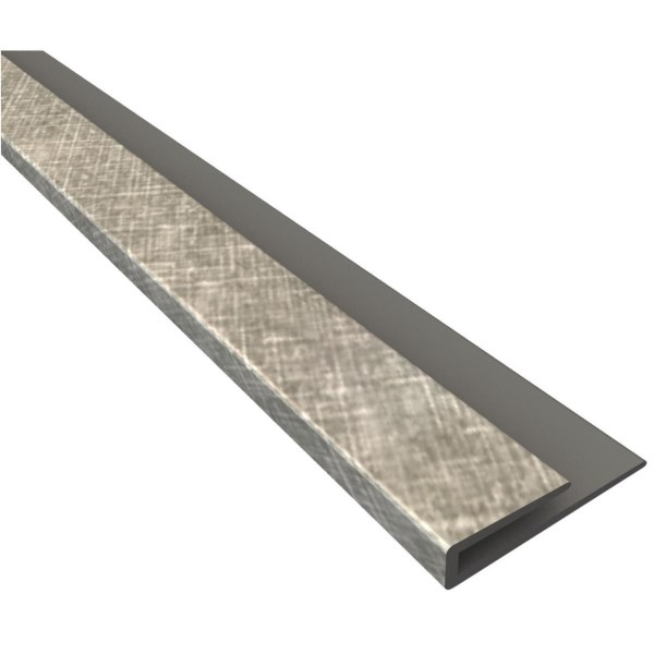 Fasade 18 In. Thermoplastic J-Edge Backsplash Trim, Cross Hatch Silver - Iieemm