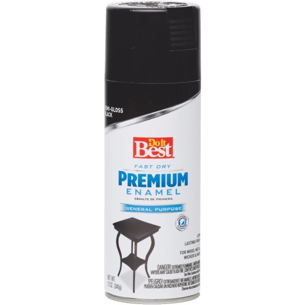 Do it Best Premium Enamel 12 Oz. Semi-Gloss Spray Paint, Black - Iieemm
