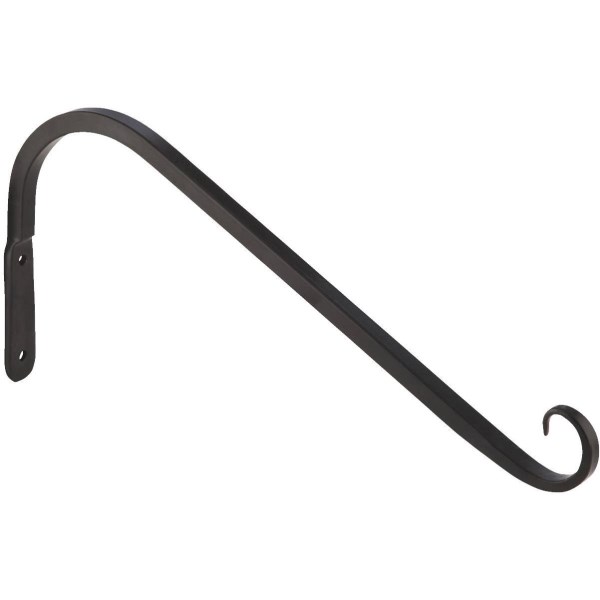 Panacea 12 In. Black Powder-Coated Angled Wrought Iron Hanging Plant Bracket - Iieemm
