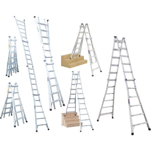 Werner 23 Ft. Aluminum Multi-Position Telescoping Ladder with 300 Lb. Load Capacity Type IA Ladder Rating - Iieemm
