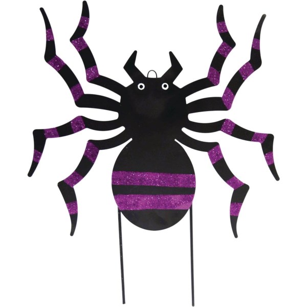 17.5 In. Metal Spider Halloween Yard Stake - Iieemm