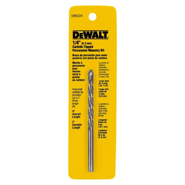 DEWALT 1/4 In. x 4 In. Masonry Drill Bit - Iieemm