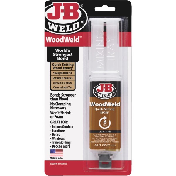 J-B Weld 0.85 Oz. WoodWeld Epoxy, Syringe - Iieemm