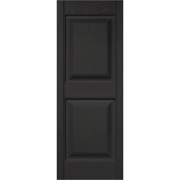 Builders Edge 15 in. x 39 in. Black Panel Shutter, (2-Pack) - Iieemm