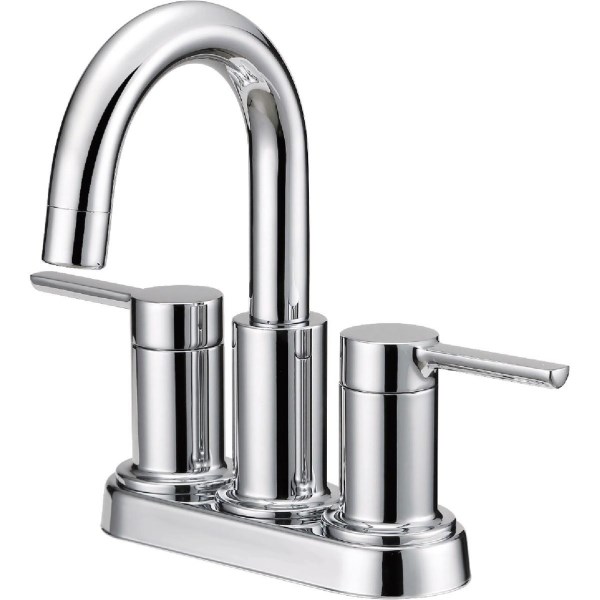 Home Impressions Chromel 2-Straight Handle Lever 4 In. Centerset Bathroom Faucet with Pop-Up - Iieemm