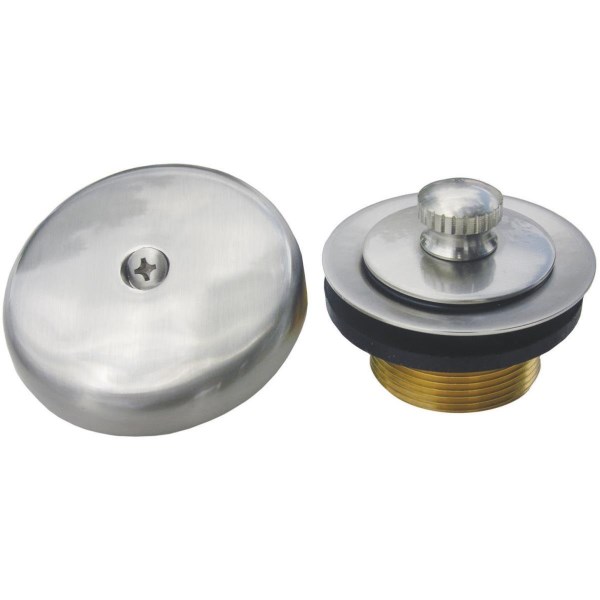 Lasco 1-1/4 In. Waste Shoe and Bathtub Drain Stopper Kit in Satin Nickel - Iieemm