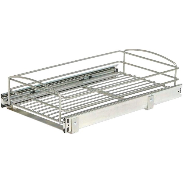 Knape & Vogt Real Solutions 11 In. Silver Multi-Use Pull-Out Basket Cabinet Organizer - Iieemm