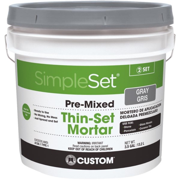 Custom Building Products SimpleSet 3.5 Gal. Gray Pre-Mixed Thin-Set Mortar - Iieemm