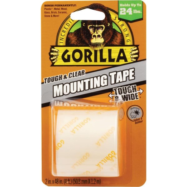Gorilla 2 In. x 48 In. Tough & Clear Mounting Tape (24 Lb. Capacity) - Iieemm