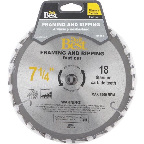 Do it Best Professional 7-1/4 In. 18-Tooth Ripping Circular Saw Blade - Iieemm