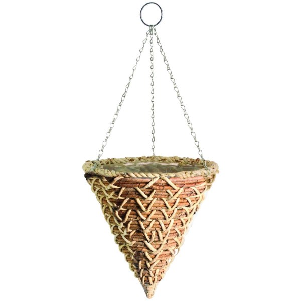 Gardman 14 In. Banana Braid Fiber Woven Hanging Plant Basket Cone - Iieemm