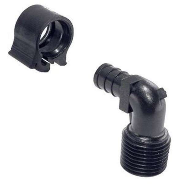 Flair-It PEXLock 1/2 In. x 1/2 In. MPT 90 Deg. Plastic Compression Male PEX Elbow (1/4 Bend) - Iieemm