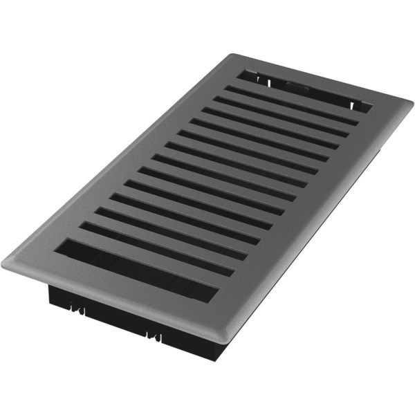 Imperial Montezuma 4 In. x 10 In. Gray Granite Steel Floor Register - Iieemm