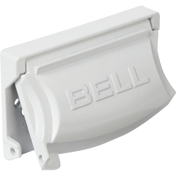 Bell Single Gang Multi-Configuration Die-Cast Metal White Outdoor Outlet Cover - Iieemm