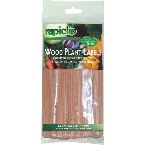 Rapiclip 6 In. Wood Garden Marker & Plant Label (24-Pack) - Iieemm