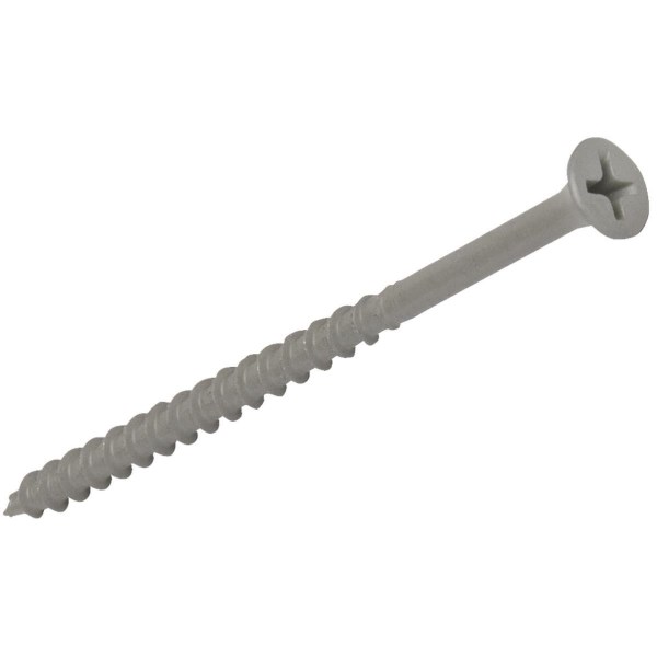 Grip-Rite PrimeGuard Standard #8 x 2-1/2 In. Phillips Gray Wood Deck Screw (100 Ct. Jar) - Iieemm