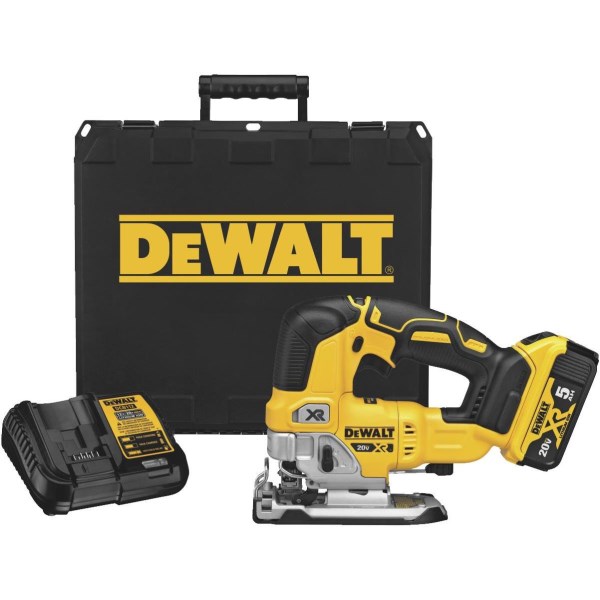 DEWALT 20 Volt MAX XR Lithium-Ion 5.0 Ah Brushless Cordless Jig Saw Kit - Iieemm