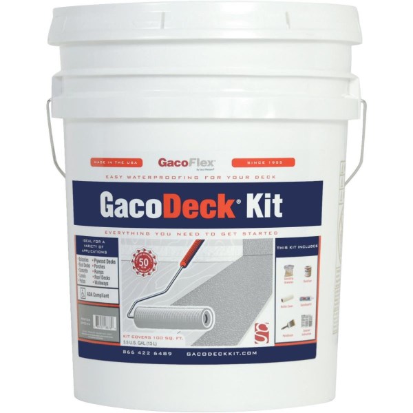 GacoFlex GacoDeck Pewter Elastomeric Deck Coating, 3.5 Gal. Kit, - Iieemm