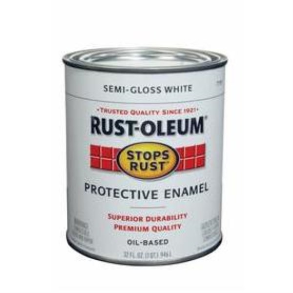 Rust-Oleum Stops Rust Oil Based Semi-Gloss Protective Rust Control Enamel, White, 1 Qt. - Iieemm