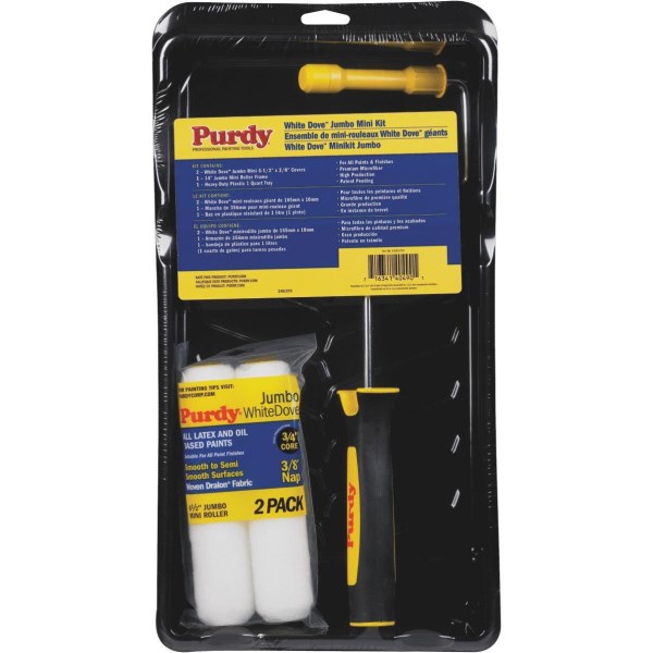 Purdy White Dove 6.5 In. x 3/8 In. Jumbo Mini Trim Roller Kit (4 Piece) - Iieemm
