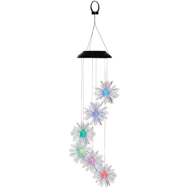 Alpine 28 In. Solar Color Changing Flower Mobile - Iieemm