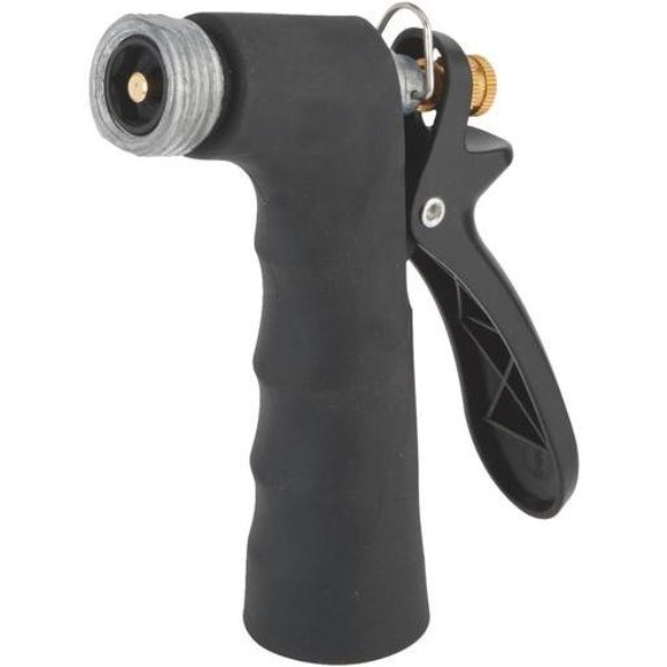 Best Garden Hot Water Metal Pistol Nozzle with Threaded Front, Black - Iieemm