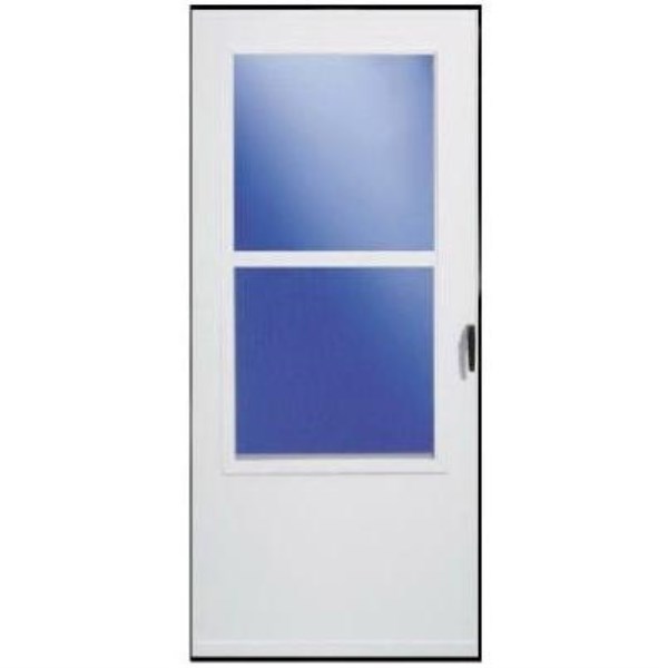 Larson 32 In. W x 80 In. H x 1 In. Thick White Self-Storing Vinyl Storm Door - Iieemm