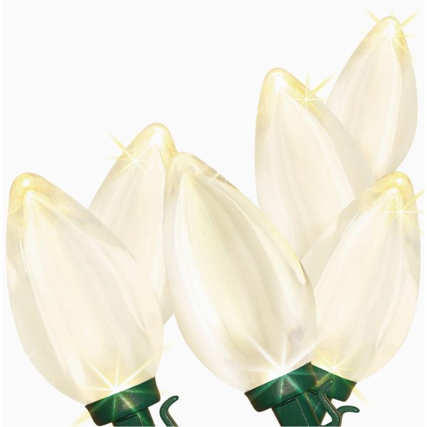 Super Bright Warm White 25-Bulb C9 LED String Light Set with Green Wire - Iieemm
