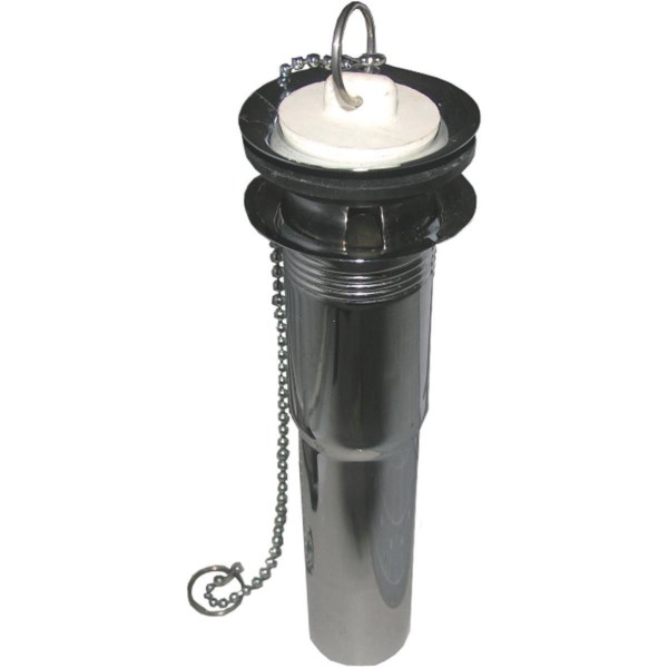 Lasco 1-1/4 In. x 5 In. Chrome-Plated Brass P.O. Plug 2-Piece Bathroom Sink Drain with Overflow - Iieemm