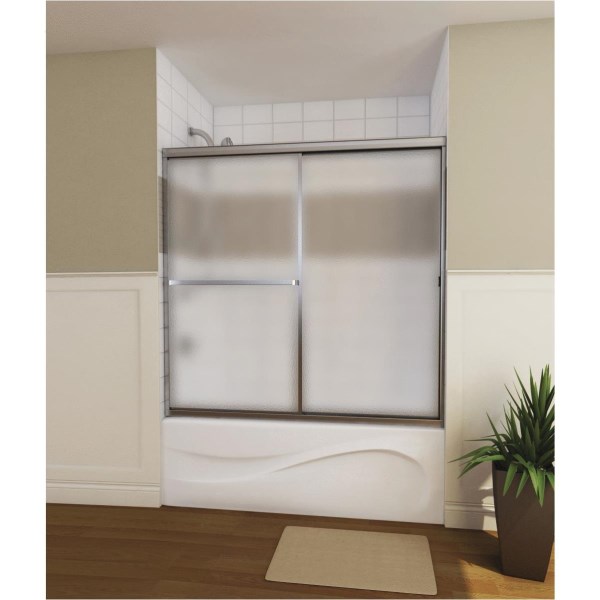 Maax Mika 54-59 In. W x 55 In. H Chrome Opaque Glass Sliding Tub/Shower Door - Iieemm