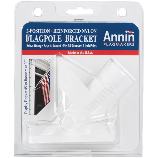 Annin 2-Position 1 In. Nylon White Two-Way Flag Pole Bracket - Iieemm