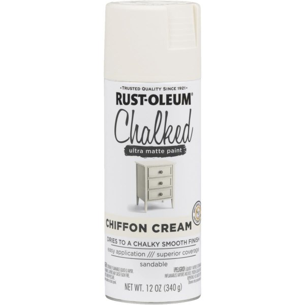 Rust-Oleum Chalked 12 Oz. Ultra Matte Spray Paint, Chiffon Cream - Iieemm