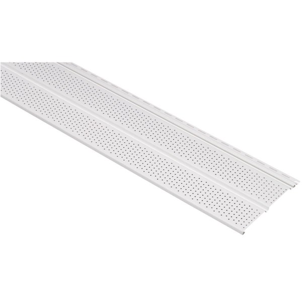 D5 12 Ft. Fully Vented White Standard Vinyl Soffit - Iieemm