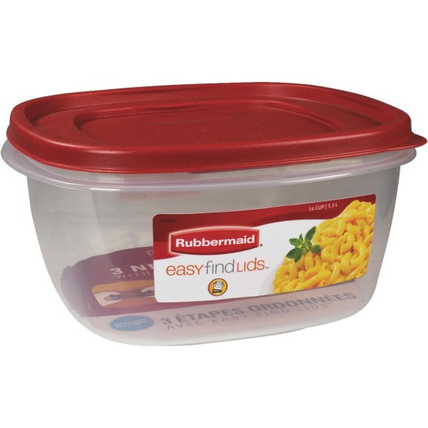 Rubbermaid Easy Find Lids 14 C. Clear Square Food Storage Container - Iieemm