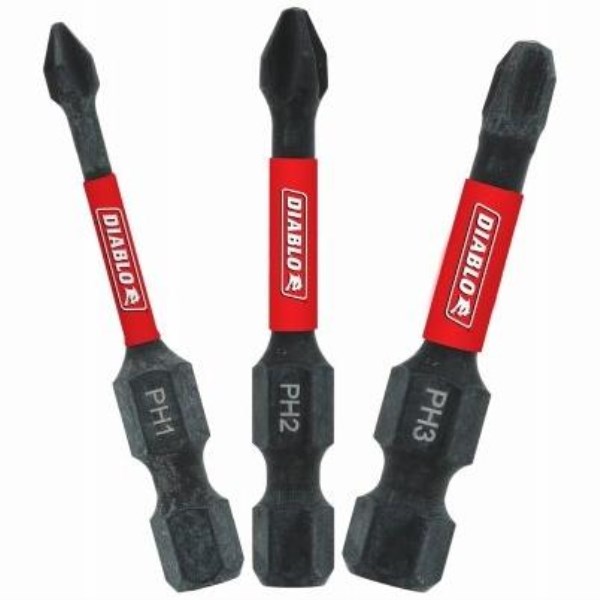 Diablo 3-Piece Phillips 2 In. Impact Screwdriver Bit Set - Iieemm