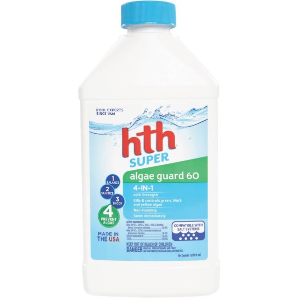 HTH Pool Care Algae Guard Advanced 32 Oz. Liquid Algae Control - Iieemm