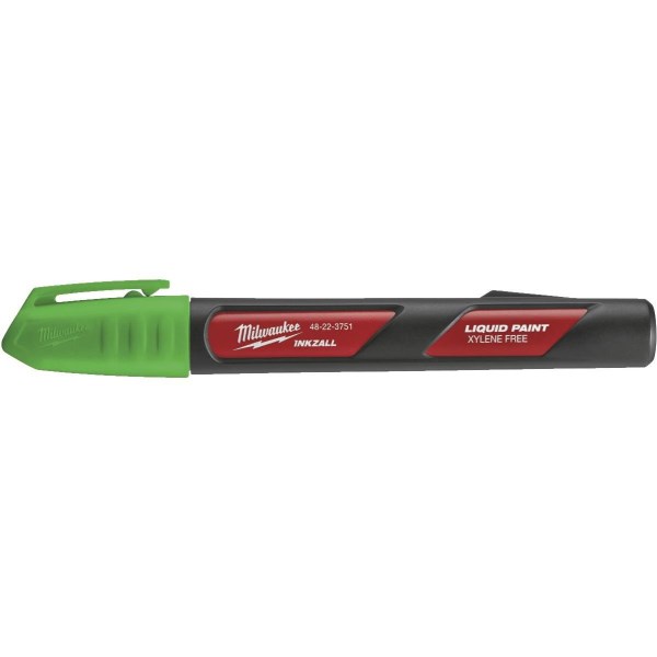 Milwaukee INKZALL Nib Point Green Liquid Paint Job Site Marker - Iieemm
