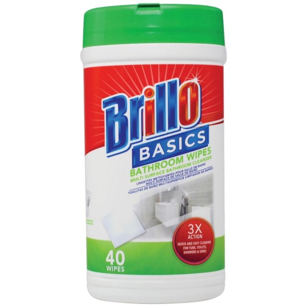 Brillo Basics Unscented Multi Surface Bathroom Wipes (40-Count) - Iieemm