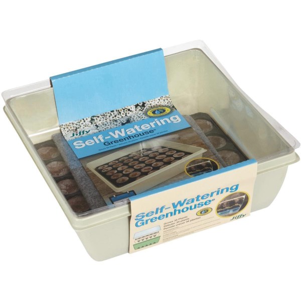 Jiffy 34-Cell 11 In. x 11 In. Self Watering Greenhouse Seed Starter Kit - Iieemm