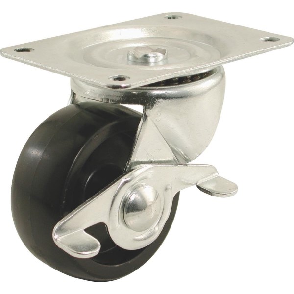 Shepherd 2 In. General-Duty Polypropylene Swivel Plate Caster with Brake - Iieemm