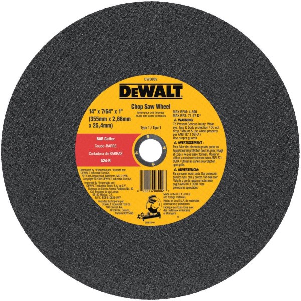 DEWALT HP Type 1 14 In. x 7/64 In. x 1 In. Metal Cut-Off Wheel - Iieemm