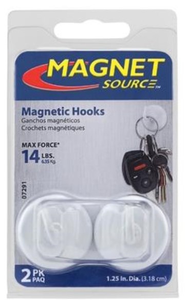 Master Magnetics 1-1/4 in. 14 Lb. Magnet Hooks (2-Pack) - Iieemm