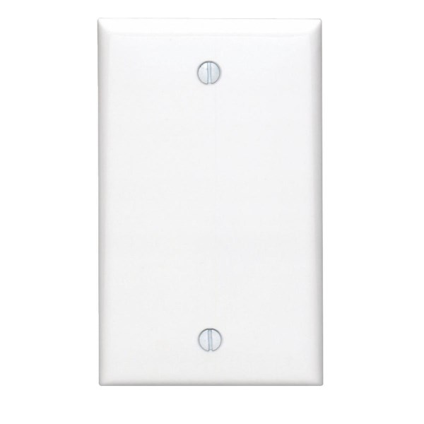 Leviton 1-Gang Standard Nylon Blank Wall Plate, White - Iieemm