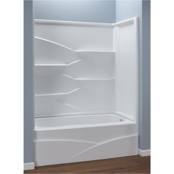 Delta Laurel 3-Piece 60 In. L x 32 In. D (Bathtub) Tub Wall Kit in ...