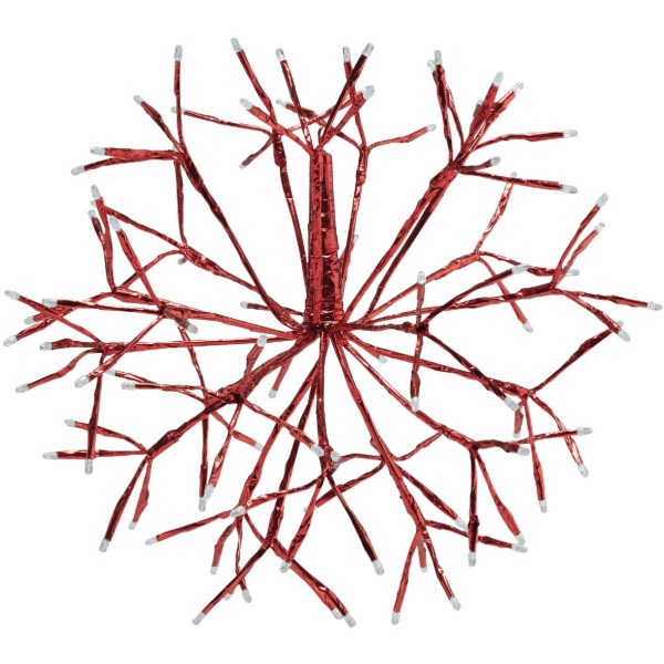 Alpine 16 In. LED 96-Bulb Red Hanging Twig Snowflake Ornament Light Decoration - Iieemm