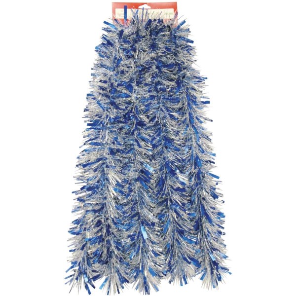 Youngcraft 10 Ft. Blue, Silver, & Snowstorm Tinsel Garland - Iieemm