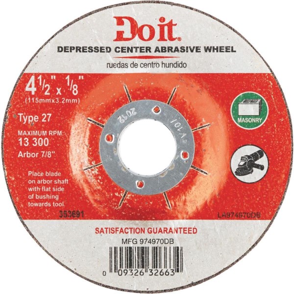 Do it Type 27 4-1/2 In. x 1/8 In. x 7/8 In. Masonry Cut-Off Wheel - Iieemm